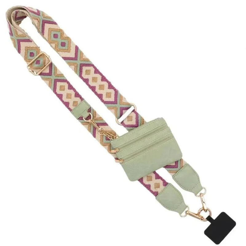 Phone Strap with Zippered Pouch