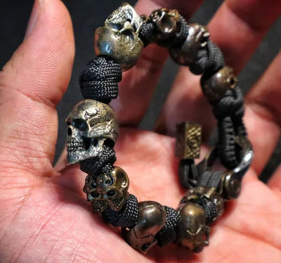 Sterling Silver Skull Army Premium Paracord Bracelet