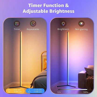 RGB Corner Floor Lamp 140cm Stand With Smart APP Connectivity