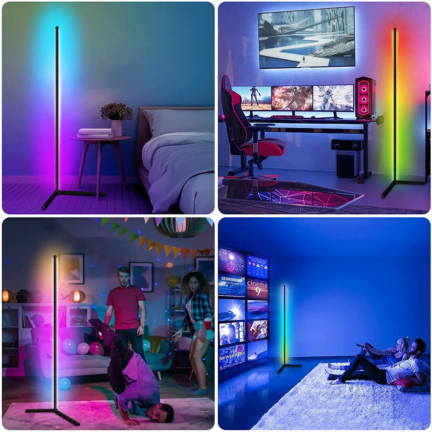 RGB Corner Floor Lamp 140cm Stand With Smart APP Connectivity