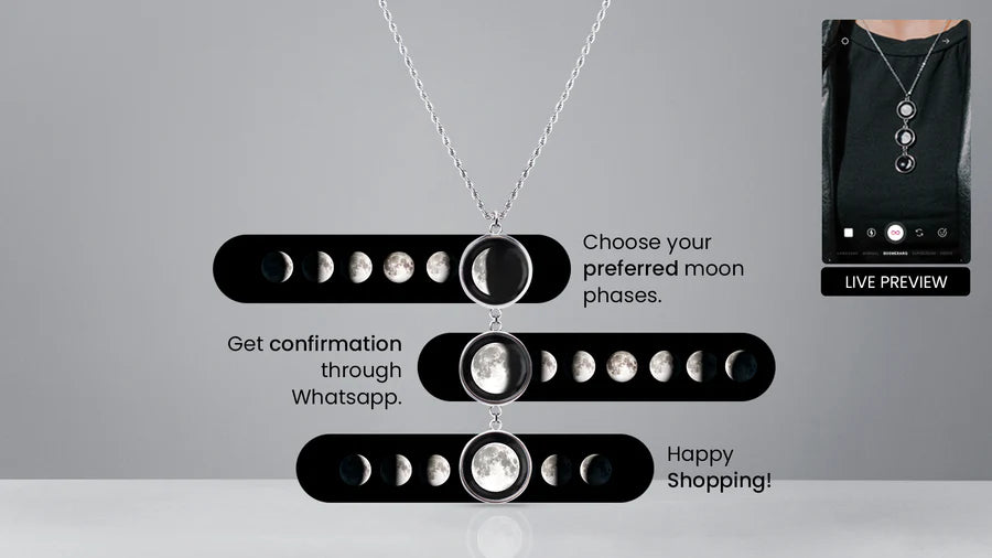 TRI-MOON NECKLACE (ROPE CHAIN)