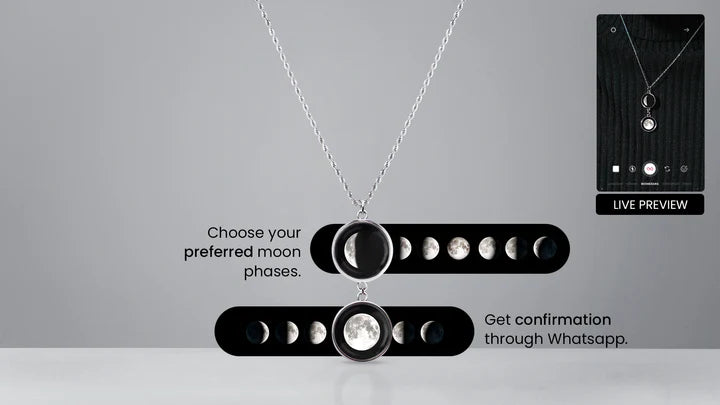 TWIN MOON NECKLACE ( ROPE CHAIN)