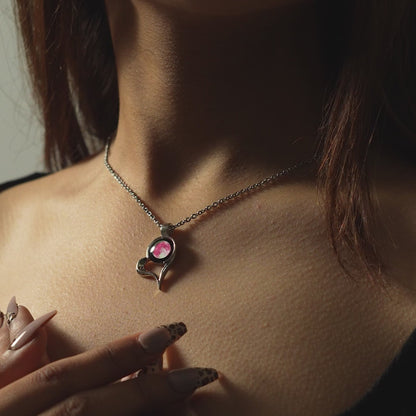 PINK HEART LINK CHAIN